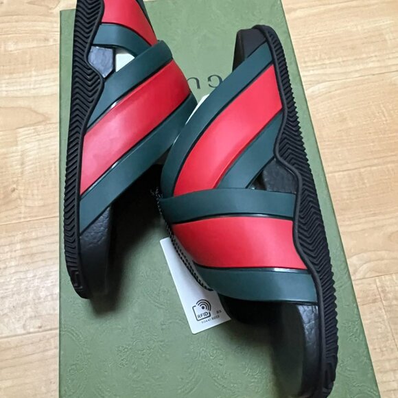 Gucci Web Slide Black Rubber (Women's) - Picture 6 of 7